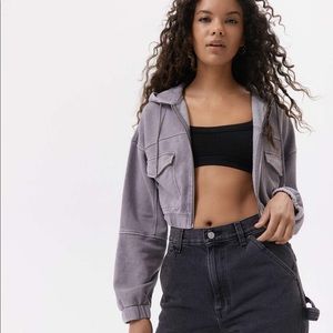 Urban Outfitters Crop Zip-up Hoodie